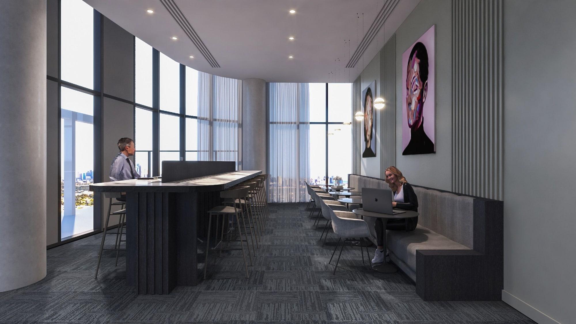 Oakwood Premier Melbourne Aparthotel Buitenkant foto The lounge at the airport
