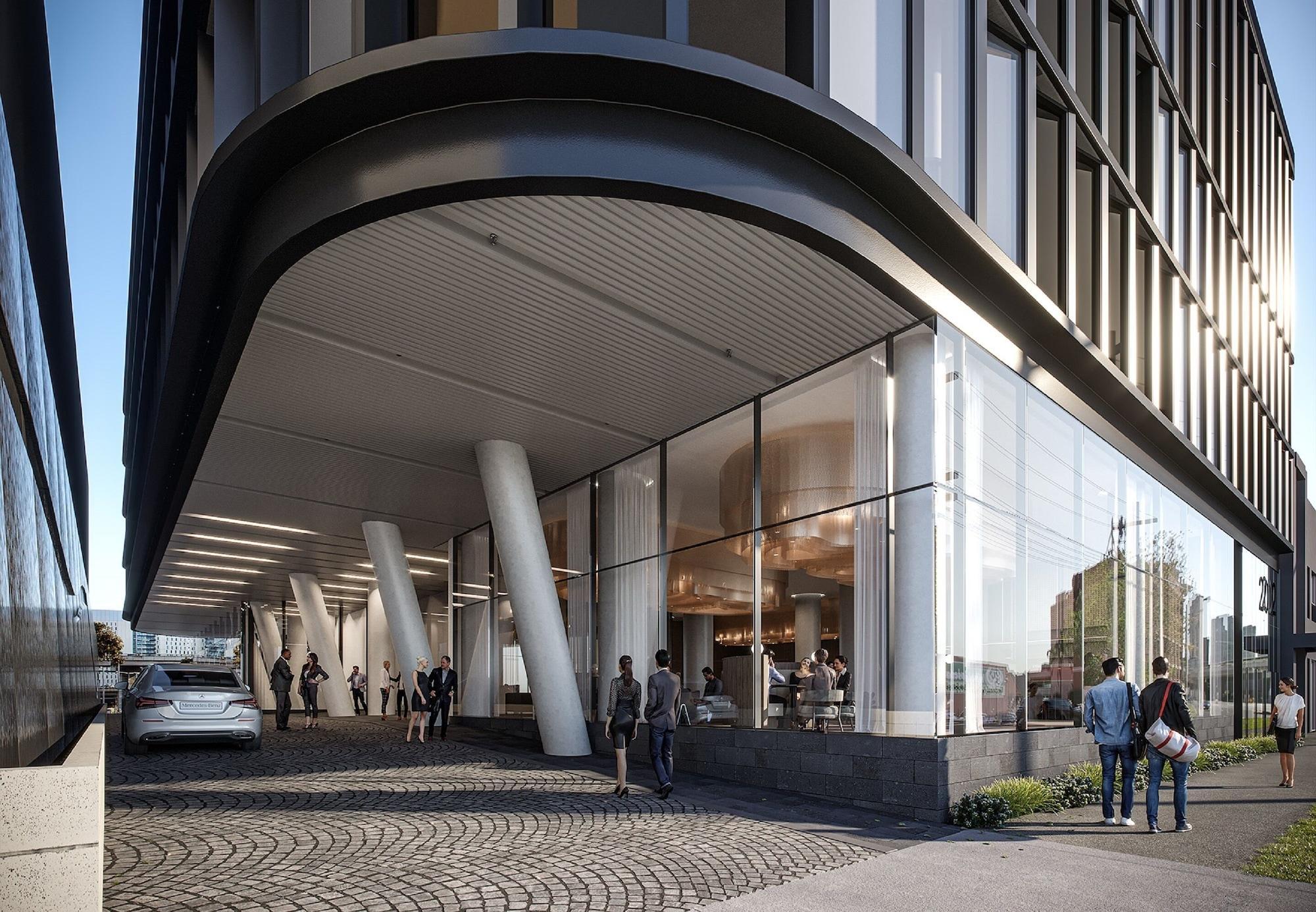 Oakwood Premier Melbourne Aparthotel Buitenkant foto The proposed entrance to the station
