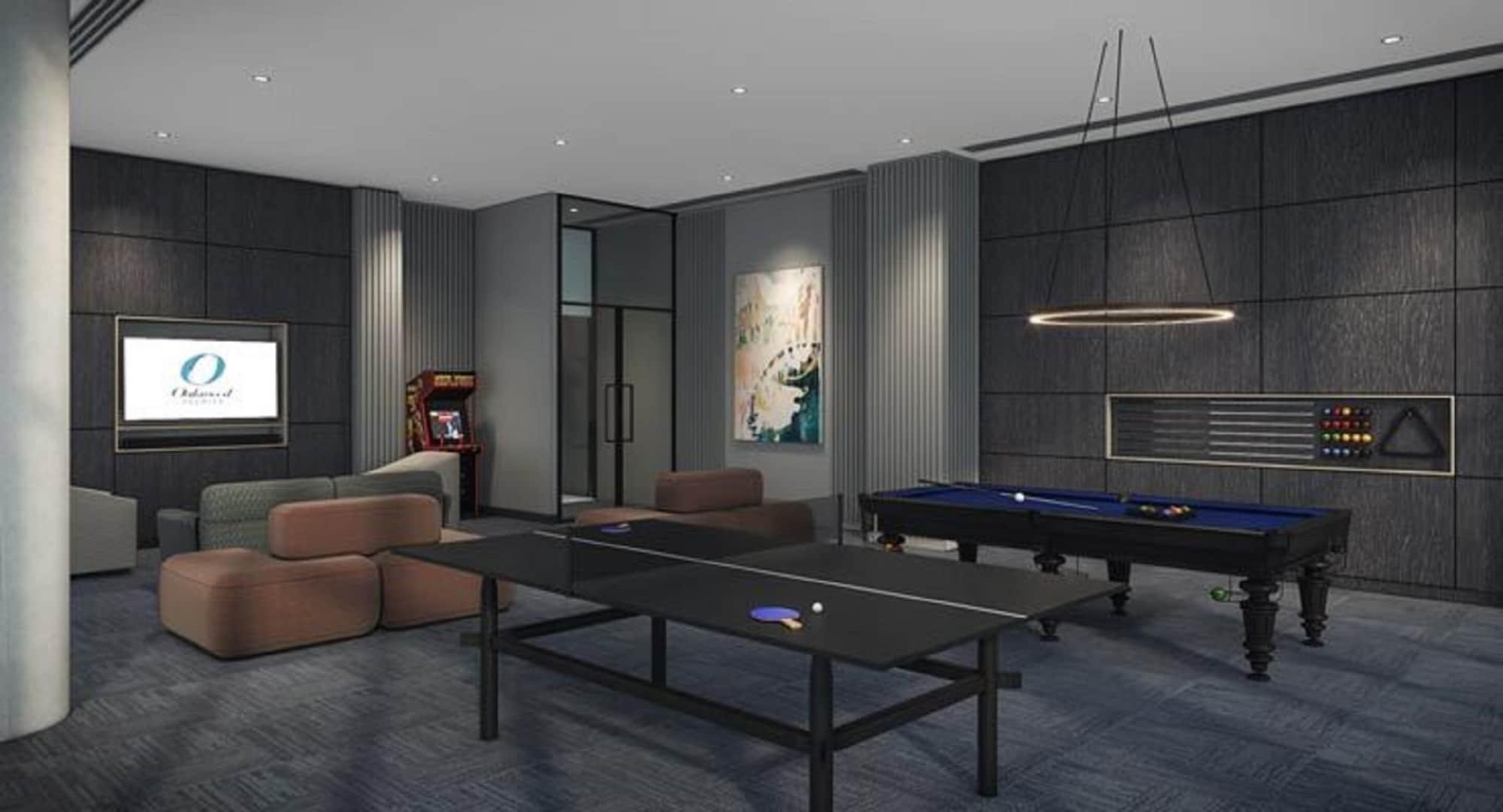 Oakwood Premier Melbourne Aparthotel Buitenkant foto The game room